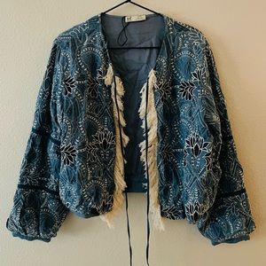 Blue Embroidered Jacket